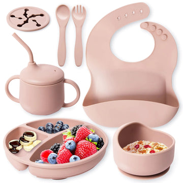 Silicone Baby Feeding Set - 7 Pcs Essentials