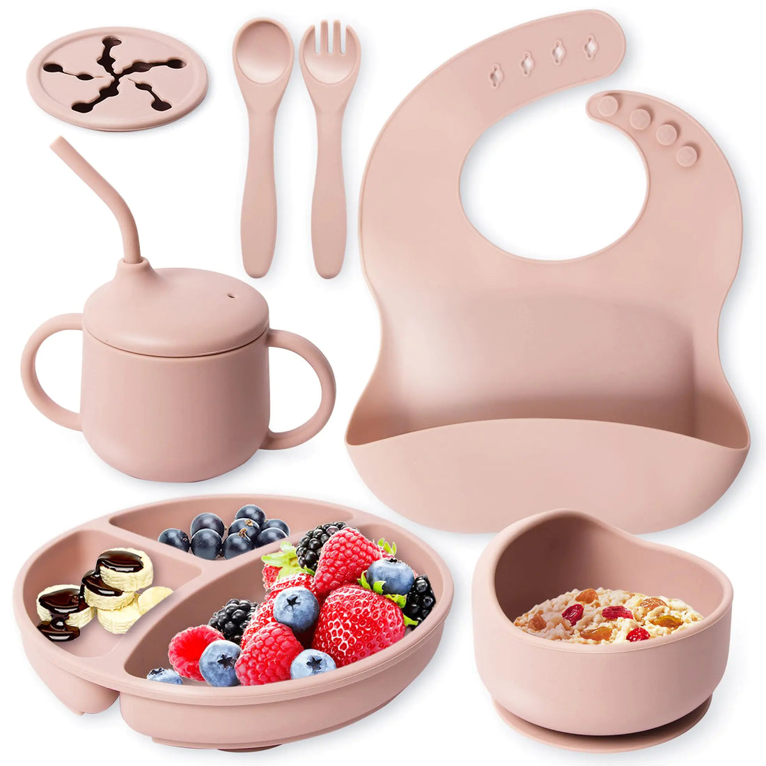 Silicone Baby Feeding Set - 7 Pcs Essentials